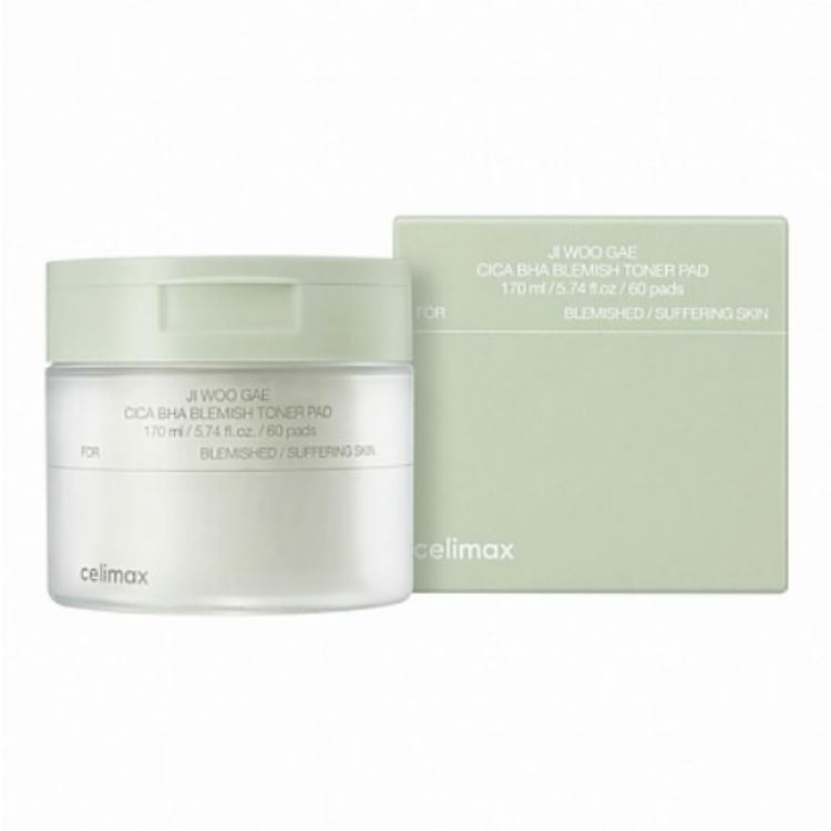 صورة CELIMAX Ji Woo Gae Cica BHA Blemish Toner Pad (60pads)