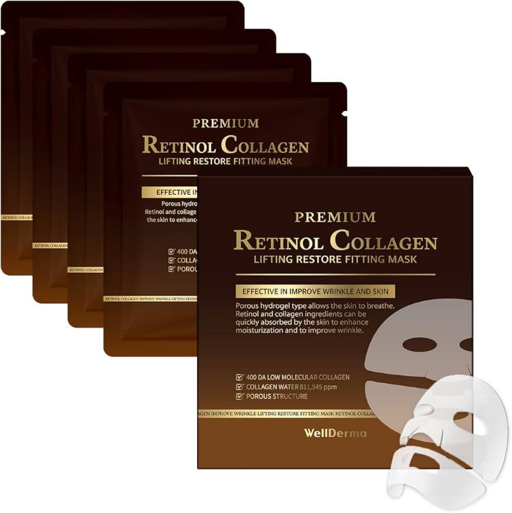 Picture of Wellderma Premium Retinol Collagen Lifting Restore Fitting Mask 4ea