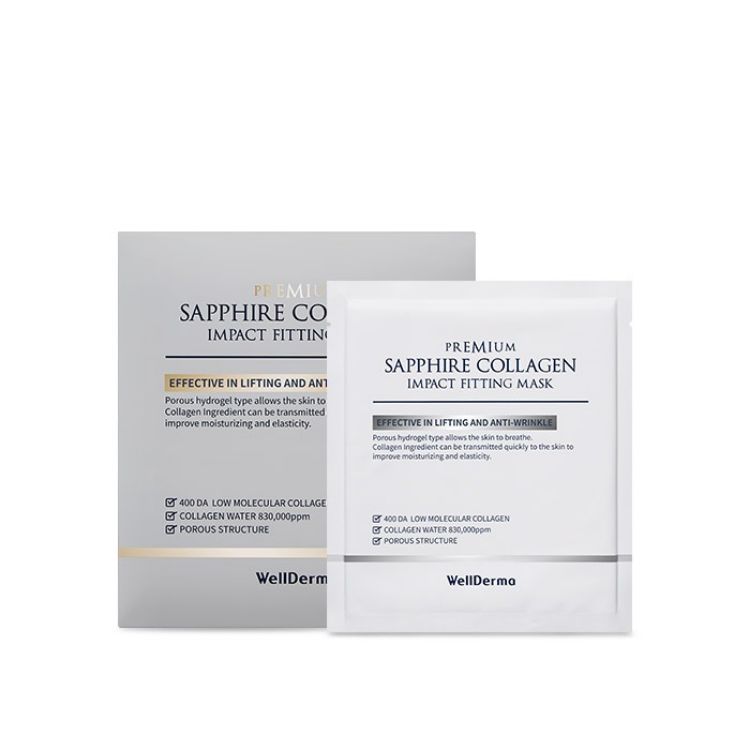 صورة WellDerma Premium Sapphire Collagen impact fitting mask 4ea